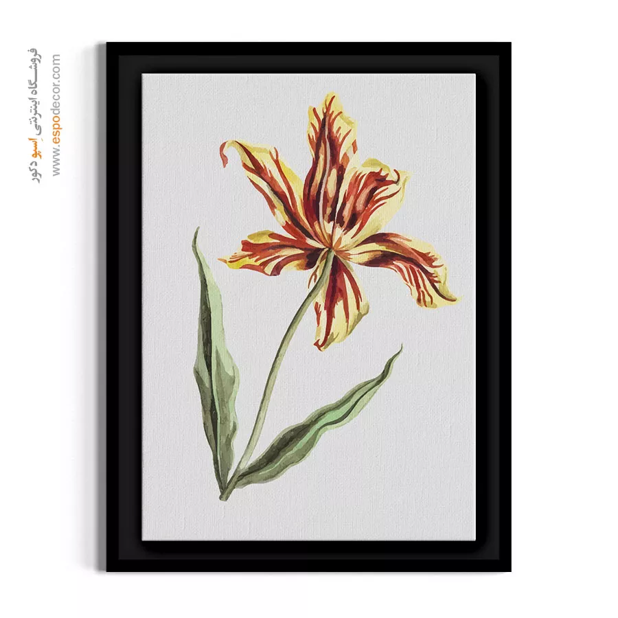 هدیه لوکس هنری - لاله شعلهور – تابلو گل - اسپو دکور