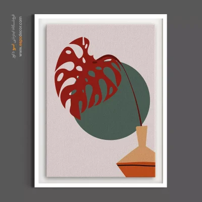 تابلو انتزاعی گیاهی - برگ انجیری – تابلو گل - اسپو دکور