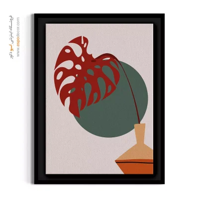 تابلو انتزاعی گیاهی - برگ انجیری – تابلو گل - اسپو دکور