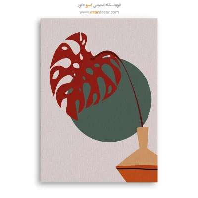 تابلو انتزاعی گیاهی - برگ انجیری – تابلو گل - اسپو دکور