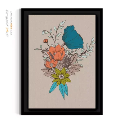 تابلو اتاق‌ استراحت سالن‌ زیبایی - دسته‌گل مدرن بوهو – تابلو گل - اسپو دکور