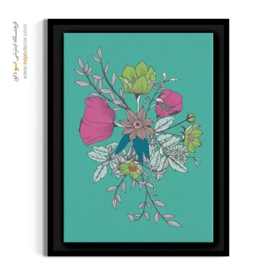 تابلو تصویرسازی مدرن - دسته‌گل بهاری – تابلو گل - اسپو دکور