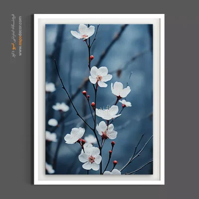 تابلو سالن‌های زیبایی - شکوفه های گیلاس – تابلو گل - اسپو دکور