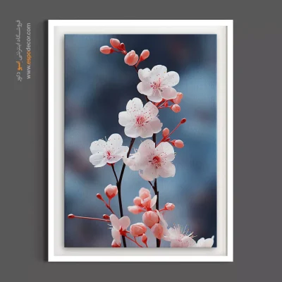 تابلو برای فضا با تم شرقی - شکوفه گیلاس – تابلو گل - اسپو دکور