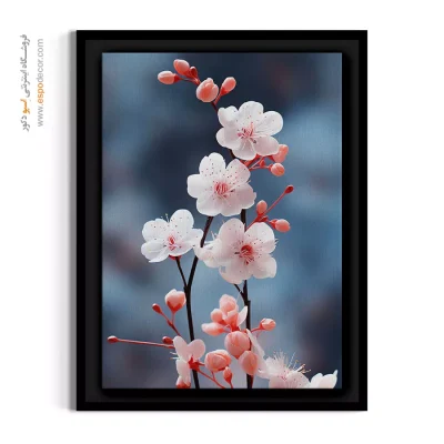 تابلو برای فضا با تم شرقی - شکوفه گیلاس – تابلو گل - اسپو دکور