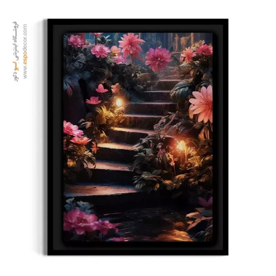 تابلو منظره جادویی - طبیعت عرفانی – تابلو گل - اسپو دکور