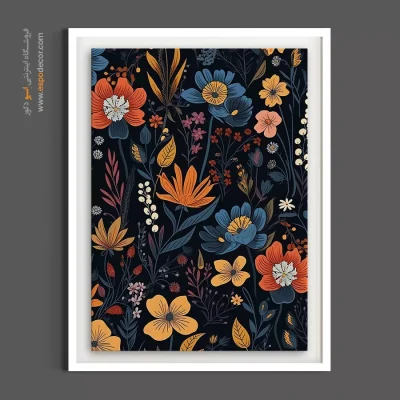 خرید تابلو دکوراسیون وینتیج - گل‌های رنگارنگ – تابلو گل - اسپو دکور