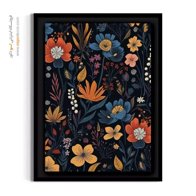 خرید تابلو دکوراسیون وینتیج - گل‌های رنگارنگ – تابلو گل - اسپو دکور