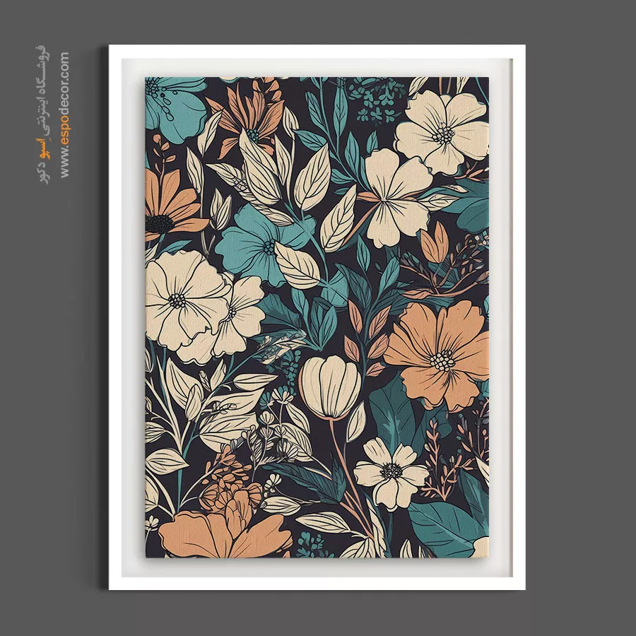 خرید تابلو طرح الگو - الگوی فانتزی – تابلو گل - اسپو دکور