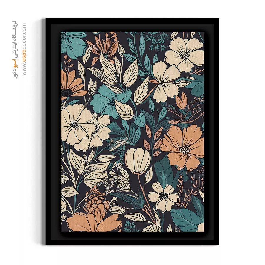 خرید تابلو طرح الگو - الگوی فانتزی – تابلو گل - اسپو دکور