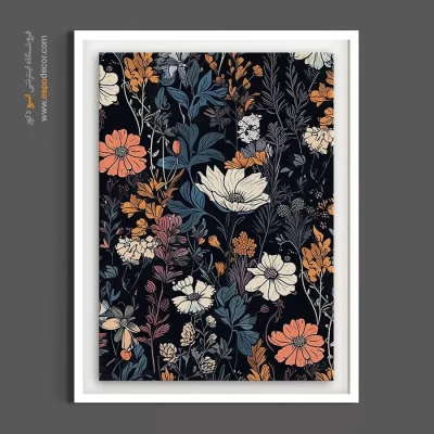 تابلو بوم گل‌دار - گل‌های وحشی رنگین – تابلو گل - اسپو دکور