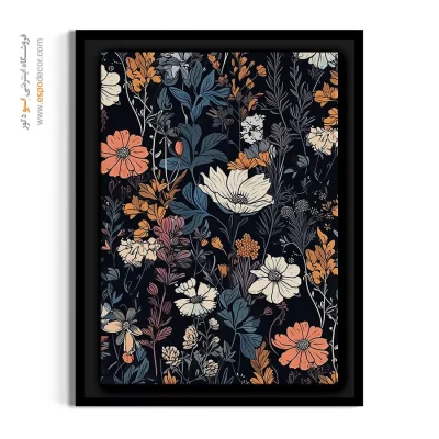 تابلو بوم گل‌دار - گل‌های وحشی رنگین – تابلو گل - اسپو دکور