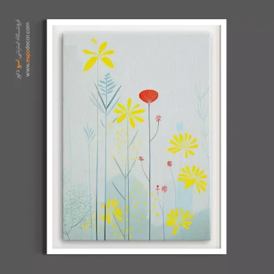طرح گیاهان انتزاعی - شکوفه‌های فانتزی – تابلو گل - اسپو دکور
