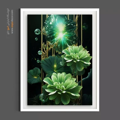 خرید تابلو لوکس - گل کریستالی – تابلو گل - اسپو دکور