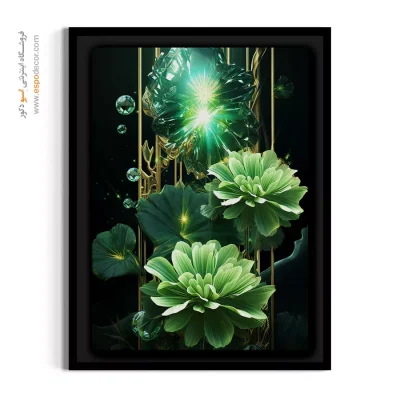 خرید تابلو لوکس - گل کریستالی – تابلو گل - اسپو دکور