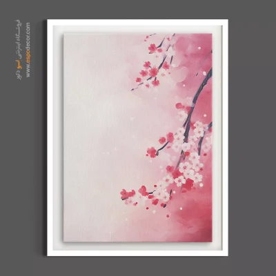 دکوراسیون اتاق خواب - شکوفه‌های گیلاس آبرنگی – تابلو گل - اسپو دکور