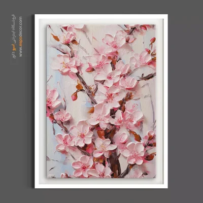 تابلو لابی لوکس - شکوفه‌های برجسته – تابلو گل - اسپو دکور