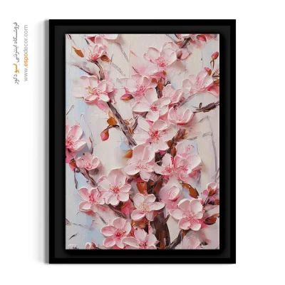 تابلو لابی لوکس - شکوفه‌های برجسته – تابلو گل - اسپو دکور