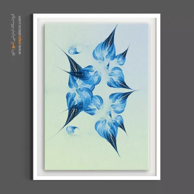 تابلو انتزاعی خاص - گلبرگ‌های آبی – تابلو گل - اسپو دکور