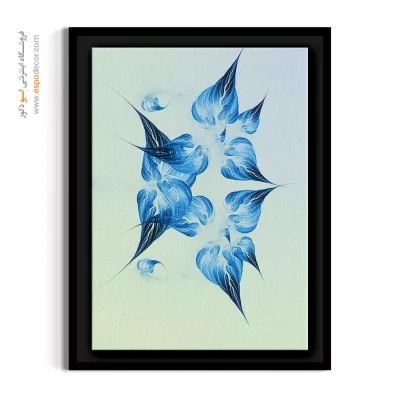 تابلو انتزاعی خاص - گلبرگ‌های آبی – تابلو گل - اسپو دکور