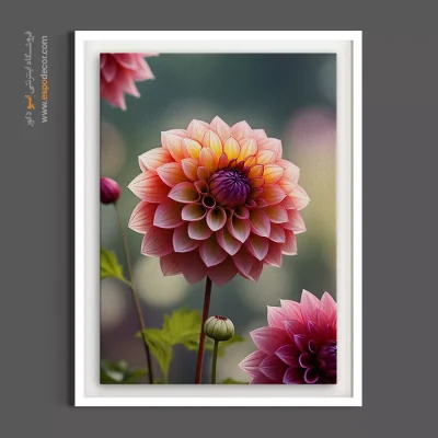 تابلو نقاشی گل صورتی لوکس - کوکب لوکس – تابلو گل - اسپو دکور