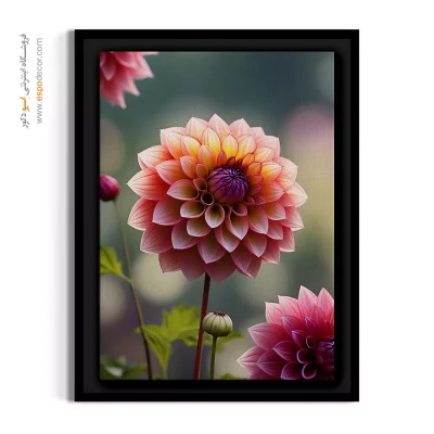 تابلو نقاشی گل صورتی لوکس - کوکب لوکس – تابلو گل - اسپو دکور