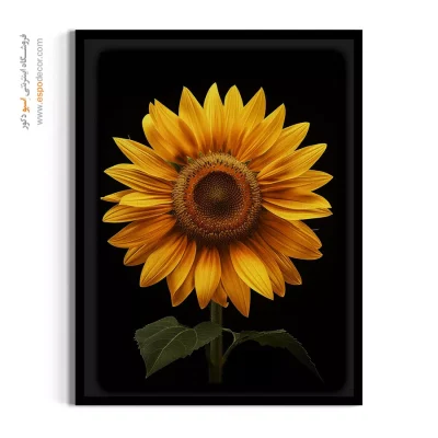 قیمت تابلو دکوراتیو مدرن - تک گل آفتابگردان – تابلو گل - اسپو دکور