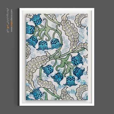 تابلو برای کافه سنتی - گلهای زنگولهای آبی – تابلو گل - اسپو دکور