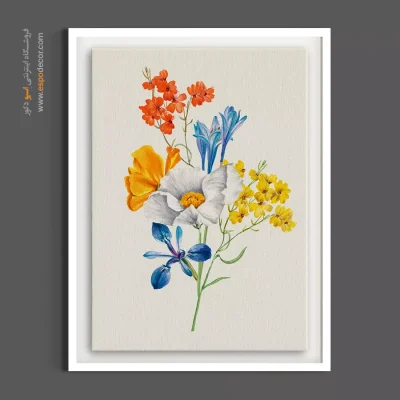 خرید آنلاین تابلو بوم گل‌های بهاری - دسته‌گل صحرایی رنگارنگ – تابلو گل - اسپو دکور