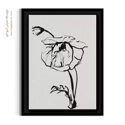 خرید تابلو لاین آرت - تک گل خطی – تابلو گل - اسپو دکور