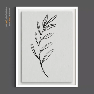 تابلو دفتر کار مدرن - برگ خطی – تابلو گل - اسپو دکور