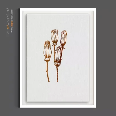 تابلو پذیرایی مینیمال - غنچه خطی – تابلو گل - اسپو دکور