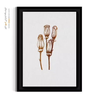 تابلو پذیرایی مینیمال - غنچه خطی – تابلو گل - اسپو دکور