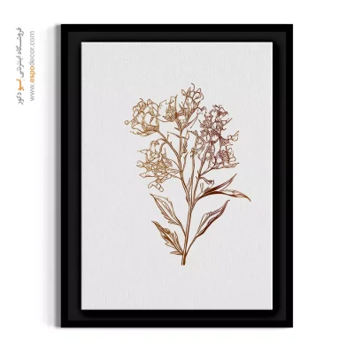 تابلو اتاق کار لوکس - گیاه وحشی خطی – تابلو گل - اسپو دکور