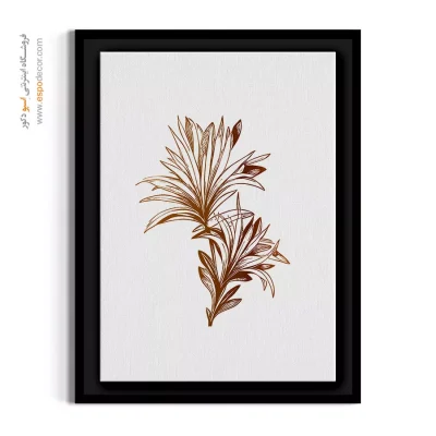 خرید تابلو بوم مینیمال - گیاه زینتی خطی – تابلو گل - اسپو دکور