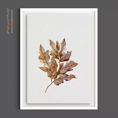 تابلو هنری طرح برگ - برگ‌های زینتی خطی – تابلو گل - اسپو دکور