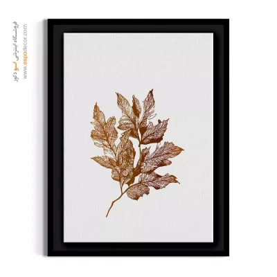 تابلو هنری طرح برگ - برگ‌های زینتی خطی – تابلو گل - اسپو دکور