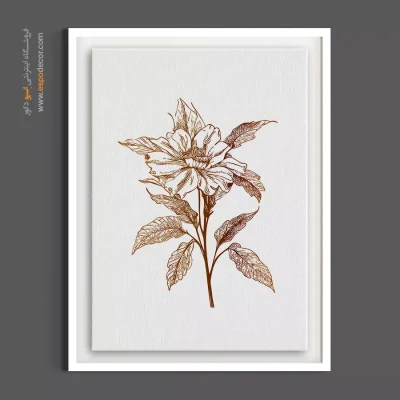 تابلو اتاق مستر - گل خطی – تابلو گل - اسپو دکور