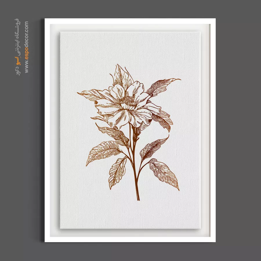 تابلو اتاق مستر - گل خطی – تابلو گل - اسپو دکور