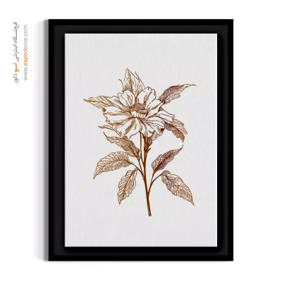 تابلو اتاق مستر - گل خطی – تابلو گل - اسپو دکور