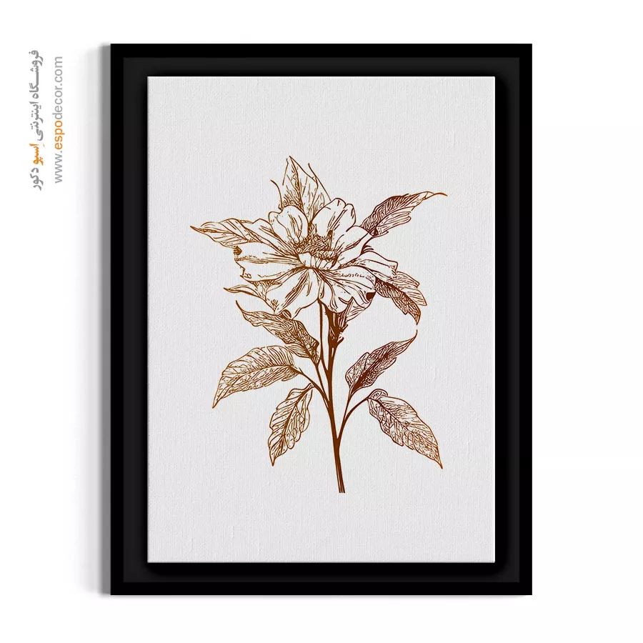 تابلو اتاق مستر - گل خطی – تابلو گل - اسپو دکور