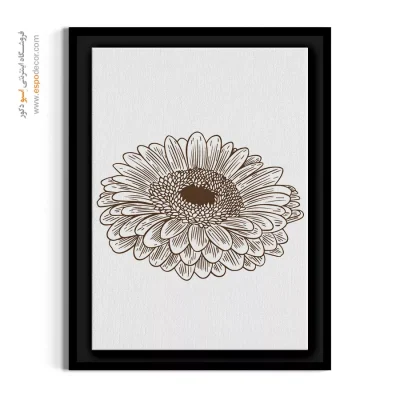 تابلو دیواری نئوکلاسیک - گل ژربرا خطی – تابلو گل - اسپو دکور