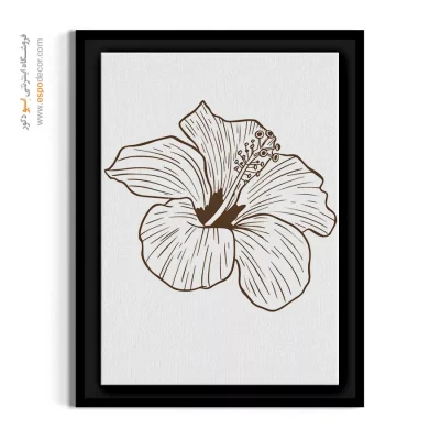 تابلو اتاق‌های کار مدرن - گل ختمی خطی – تابلو گل - اسپو دکور