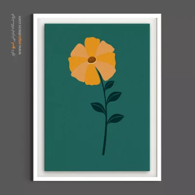 تابلو بوم گل نارنجی مدرن - تک گل نارنجی – تابلو گل - اسپو دکور