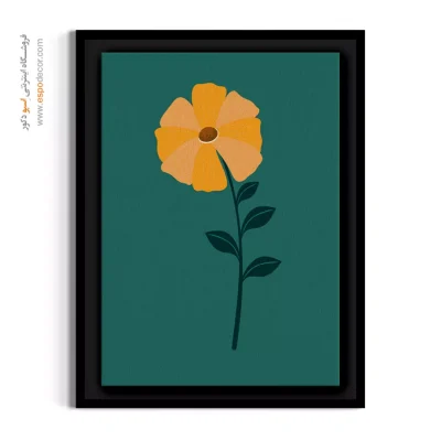تابلو بوم گل نارنجی مدرن - تک گل نارنجی – تابلو گل - اسپو دکور