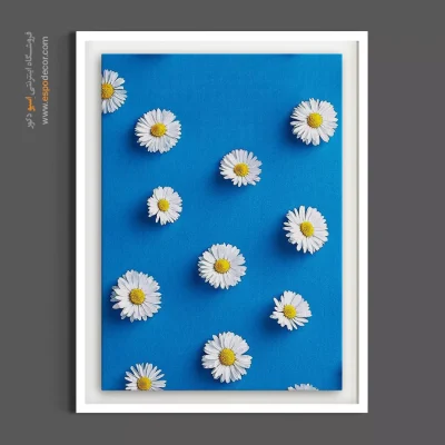 تابلو دیواری اتاق کودک - باران بابونه – تابلو گل - اسپو دکور