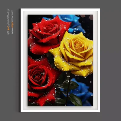 هدیه دکوراتیو خاص - گلبرگ‌های شبنمی – تابلو گل - اسپو دکور