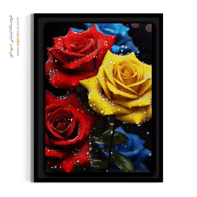 هدیه دکوراتیو خاص - گلبرگ‌های شبنمی – تابلو گل - اسپو دکور