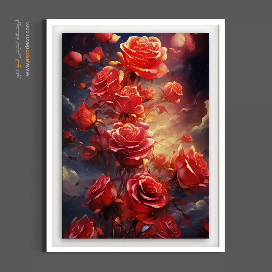 دکوراسیون با تم گرم - رزهای درخشان – تابلو گل - اسپو دکور