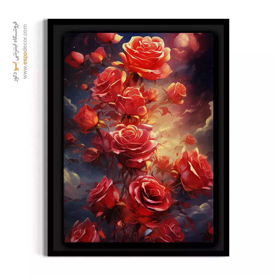دکوراسیون با تم گرم - رزهای درخشان – تابلو گل - اسپو دکور